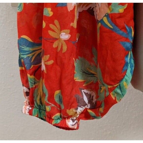 Women's Maeve Anthropologie Floral Balloon Sleeve "Lake House" Cropped Blouse SM - Picture 11 of 13